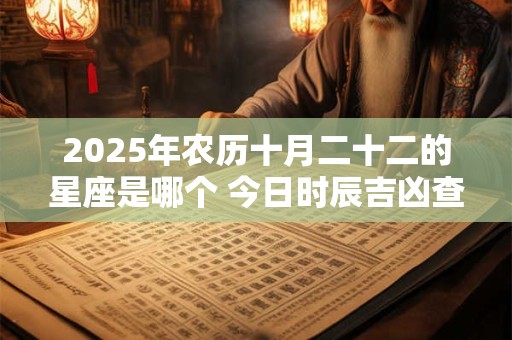2025年农历十月二十二的星座是哪个 今日时辰吉凶查询