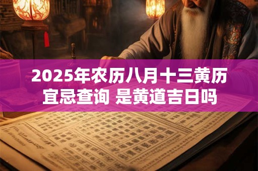 2025年农历八月十三黄历宜忌查询 是黄道吉日吗