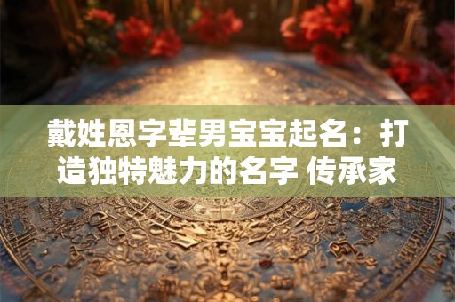 戴姓恩字辈男宝宝起名：打造独特魅力的名字 传承家族荣耀