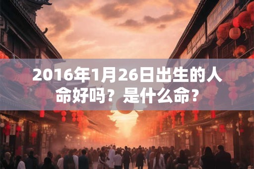 2016年1月26日出生的人命好吗？是什么命？