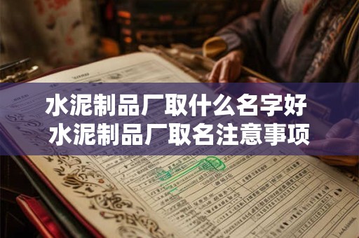 水泥制品厂取什么名字好 水泥制品厂取名注意事项 水泥制品厂取什么名字好 水泥制品厂取名注意事项