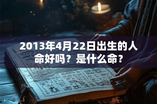 2013年4月22日出生的人命好吗？是什么命？