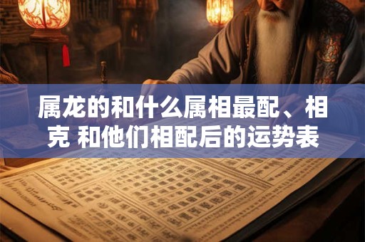 属龙的和什么属相最配、相克 和他们相配后的运势表现