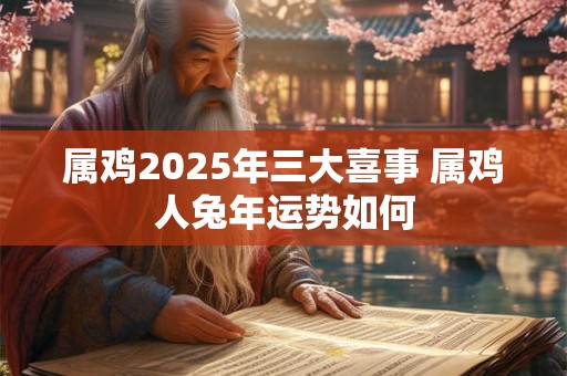 属鸡2025年三大喜事 属鸡人兔年运势如何