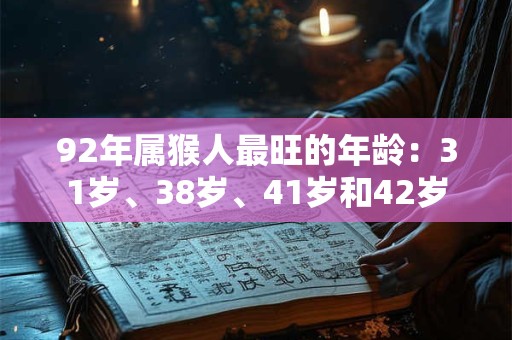 92年属猴人最旺的年龄：31岁、38岁、41岁和42岁