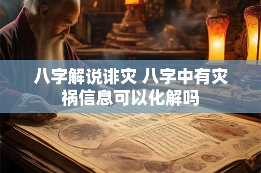 八字解说诽灾 八字中有灾祸信息可以化解吗