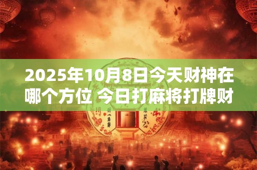 2025年10月8日今天财神在哪个方位 今日打麻将打牌财运方位！