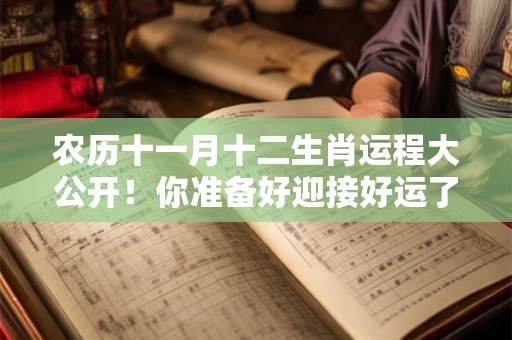农历十一月十二生肖运程大公开!你准备好迎接好运了吗 农历十一月十二生肖运程大公开!你准备好迎接好运了吗