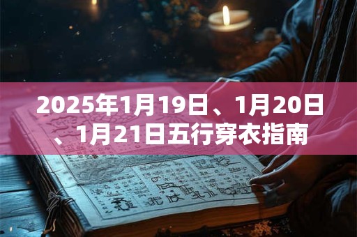 2025年1月19日、1月20日、1月21日五行穿衣指南