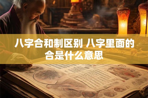 八字合和制区别 八字里面的合是什么意思