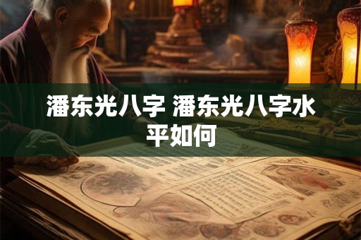 潘东光八字 潘东光八字水平如何
