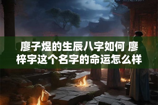 廖子煜的生辰八字如何 廖梓宇这个名字的命运怎么样