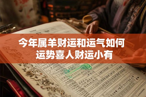 今年属羊财运和运气如何  运势喜人财运小有