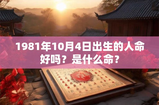 1981年10月4日出生的人命好吗？是什么命？