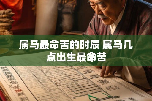 属马最命苦的时辰 属马几点出生最命苦