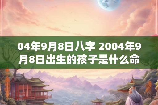 04年9月8日八字 2004年9月8日出生的孩子是什么命