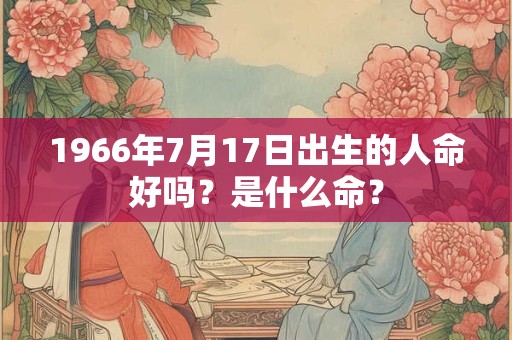 1966年7月17日出生的人命好吗？是什么命？