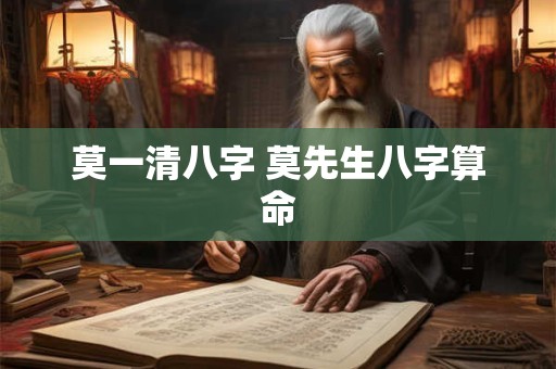莫一清八字 莫先生八字算命