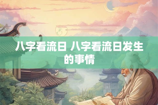 八字看流日 八字看流日发生的事情
