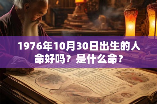 1976年10月30日出生的人命好吗？是什么命？
