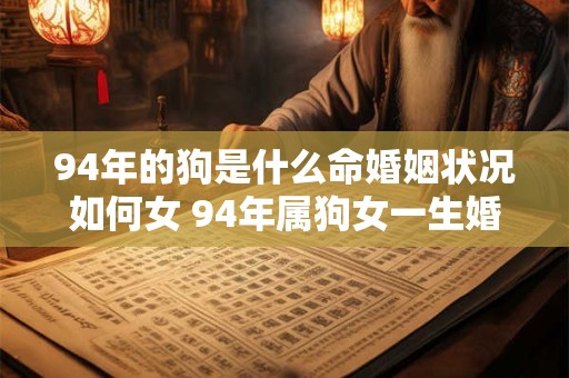 94年的狗是什么命婚姻状况如何女 94年属狗女一生婚恋运