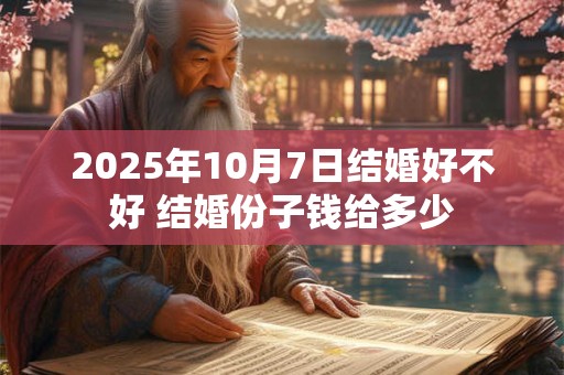 2025年10月7日结婚好不好 结婚份子钱给多少