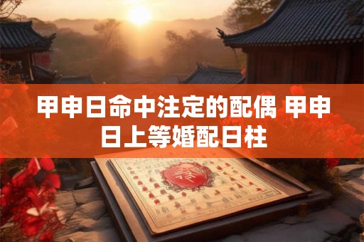 甲申日命中注定的配偶 甲申日上等婚配日柱