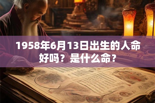 1958年6月13日出生的人命好吗？是什么命？