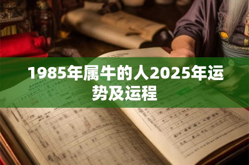 1985年属牛的人2025年运势及运程