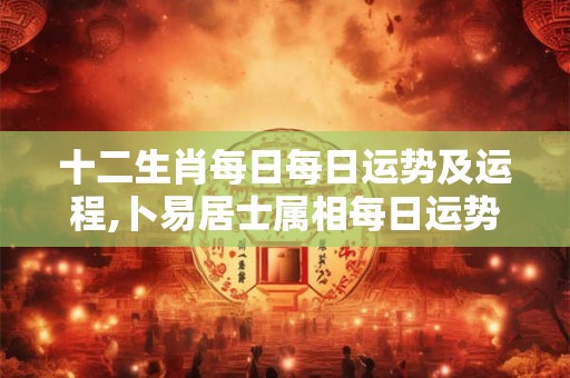 十二生肖每日每日运势及运程,卜易居士属相每日运势