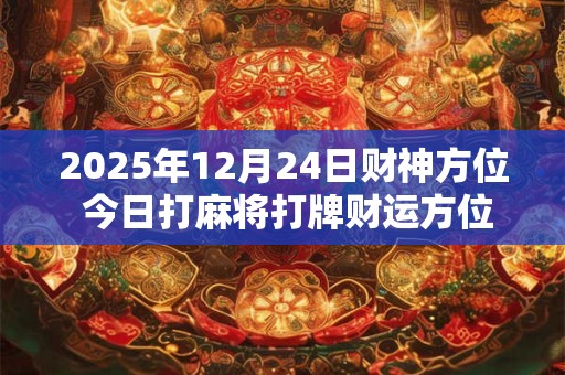 2025年12月24日财神方位 今日打麻将打牌财运方位！