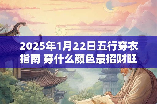 详细阅读:2025年1月22日五行穿衣指南 穿什么颜色最招财旺运 2025年1月22日五行穿衣指南 穿什么颜色最招财旺运