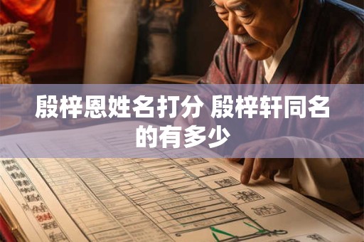 殷梓恩姓名打分 殷梓轩同名的有多少