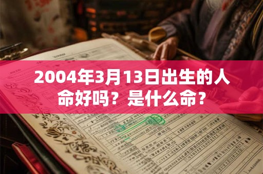 2004年3月13日出生的人命好吗？是什么命？