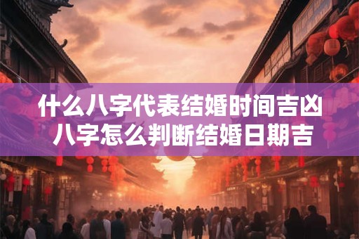 什么八字代表结婚时间吉凶 八字怎么判断结婚日期吉凶