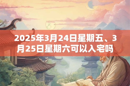 2025年3月24日星期五、3月25日星期六可以入宅吗