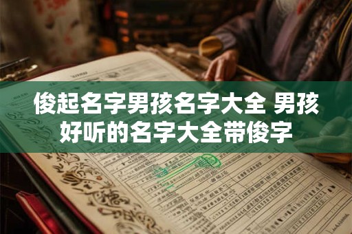 俊起名字男孩名字大全 男孩好听的名字大全带俊字