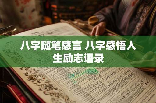 八字随笔感言 八字感悟人生励志语录
