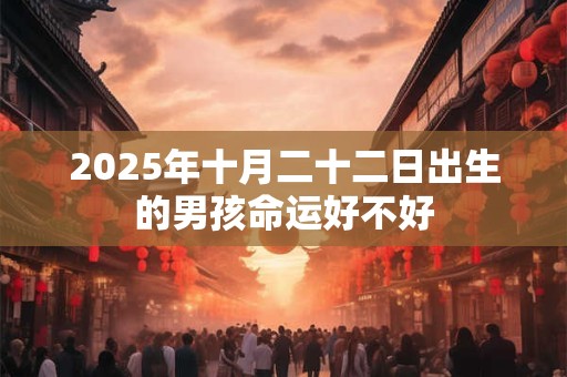 2025年十月二十二日出生的男孩命运好不好