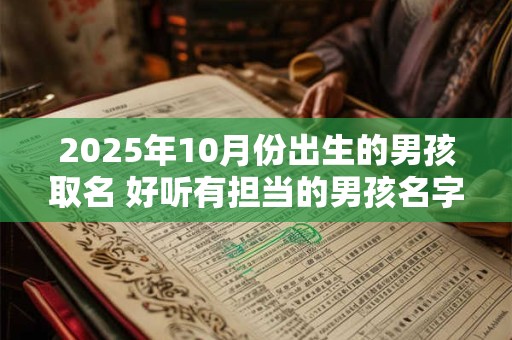 2025年10月份出生的男孩取名 好听有担当的男孩名字