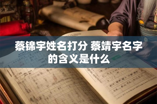 蔡锦宇姓名打分 蔡靖宇名字的含义是什么
