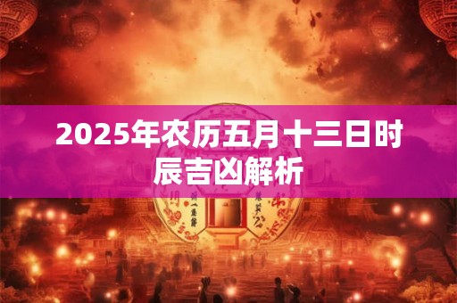 2025年农历五月十三日时辰吉凶解析