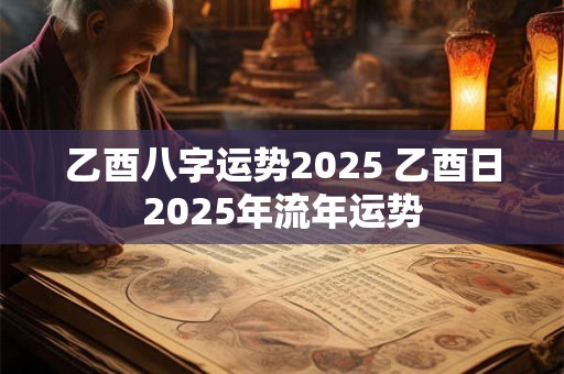 乙酉八字运势2025 乙酉日2025年流年运势