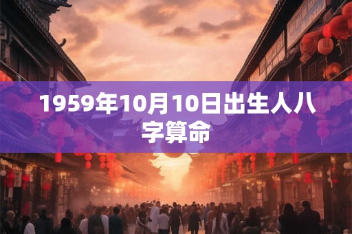 1959年10月10日出生人八字算命