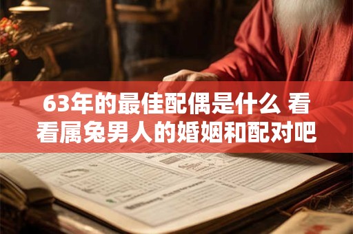 63年的最佳配偶是什么 看看属兔男人的婚姻和配对吧！