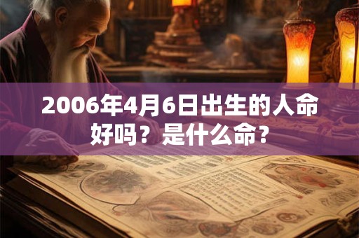2006年4月6日出生的人命好吗？是什么命？