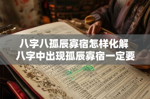 八字八孤辰寡宿怎样化解 八字中出现孤辰寡宿一定要早化解