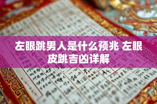 左眼跳男人是什么预兆 左眼皮跳吉凶详解 左眼跳男人是什么预兆 左眼皮跳吉凶详解