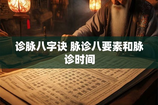 诊脉八字诀 脉诊八要素和脉诊时间