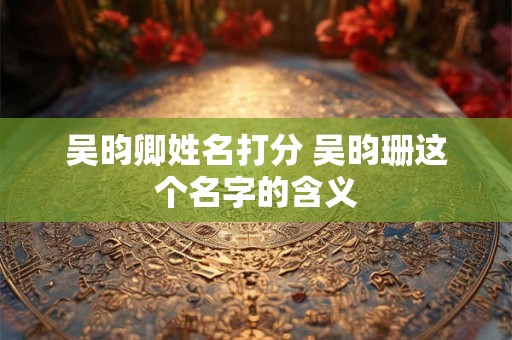 吴昀卿姓名打分 吴昀珊这个名字的含义